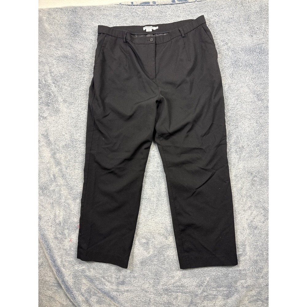 Pendleton Womens 18W Black Virgin Wool Dress Pants Straight Leg Made in USA